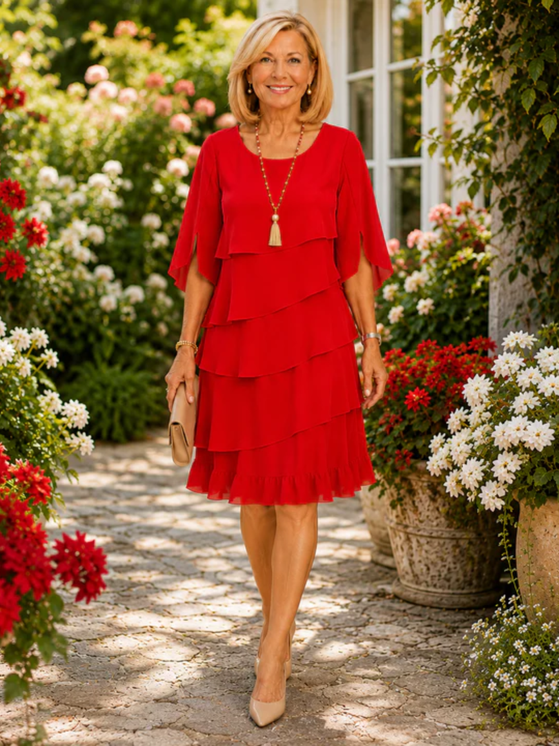 Patricia™ | Elegant Comfort Ruffle Dress
