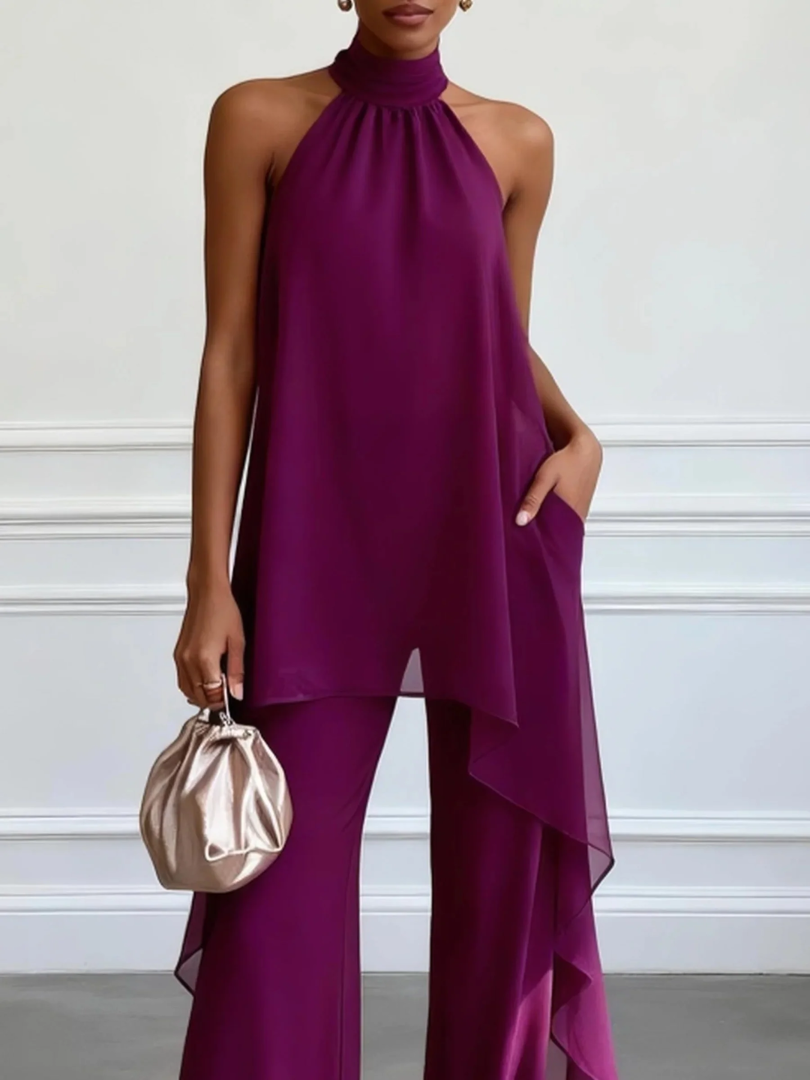 Perla™ | Elegant Halter Two-Piece Set
