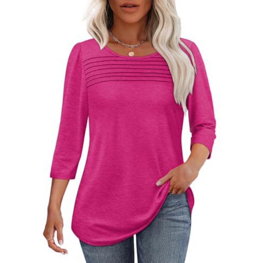 TESSARA™ | Casual Pleated Front Spring Top