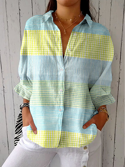 Uverra™ | Pastel Grid Blouse
