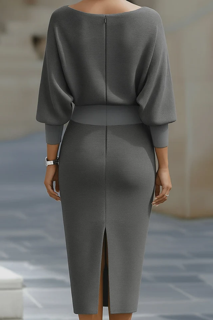 Lydia | Draped Batwing-Sleeve Dress for Women