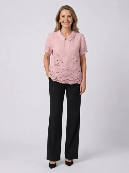 Lily | Floral Embroidered Shirt