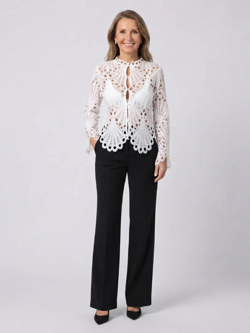 SARAH™ – Modern Hollow Detail Blouse