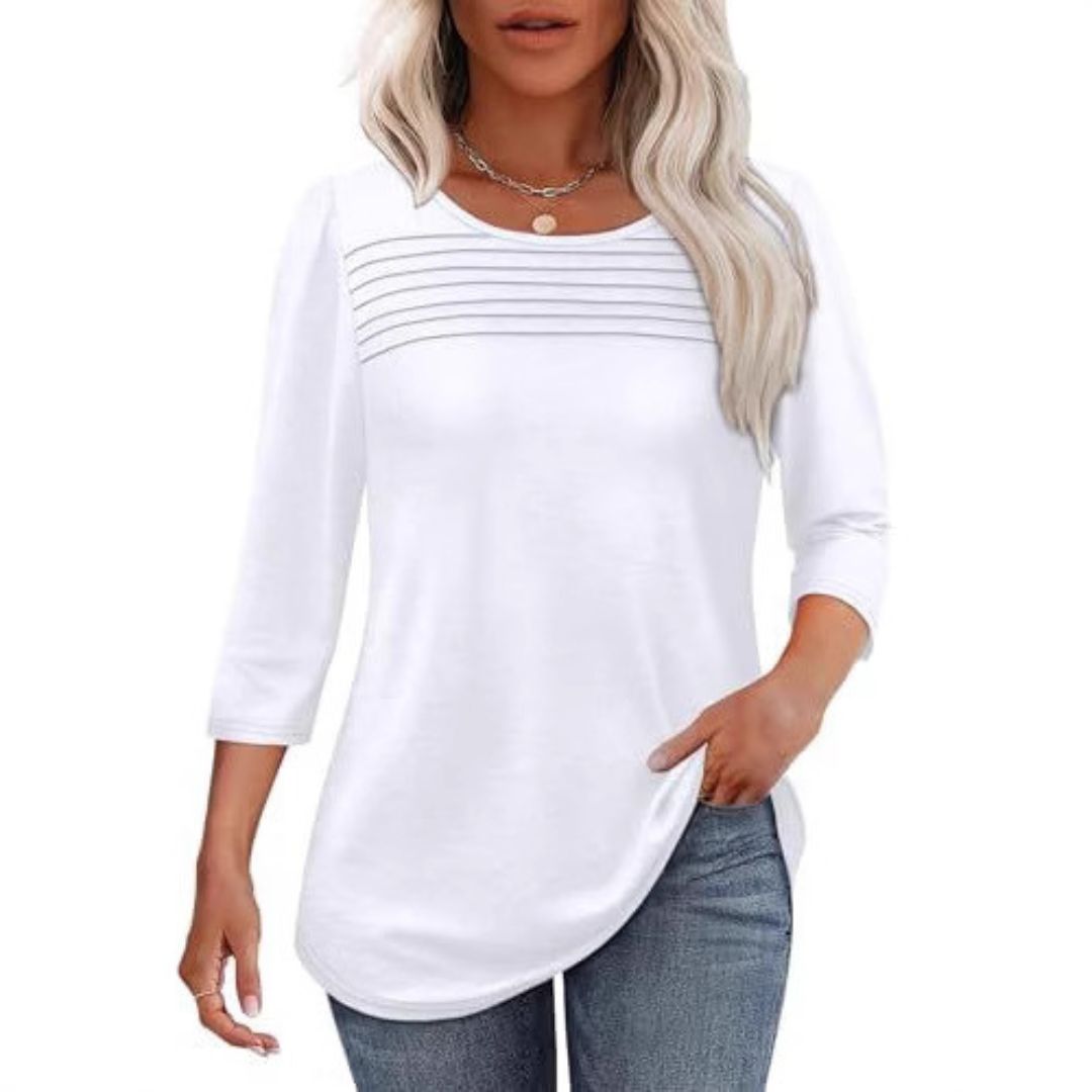 TESSARA™ | Casual Pleated Front Spring Top