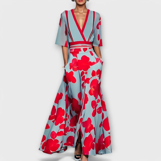 Elise - Elegant Floral Wallet Dress