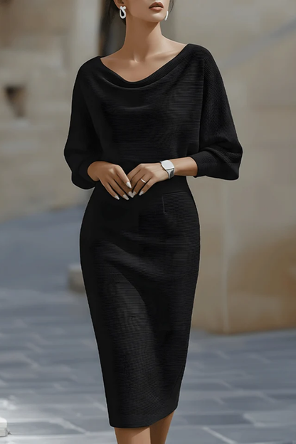 Lydia | Draped Batwing-Sleeve Dress for Women