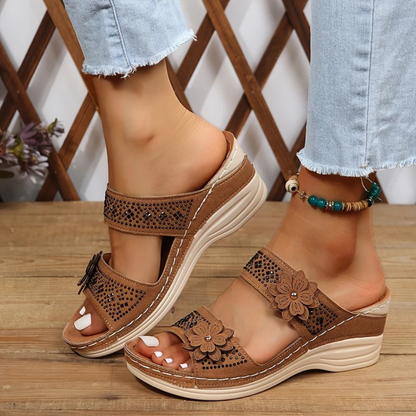 Saylor™ | Elegant Floral Comfort Wedge Sandals