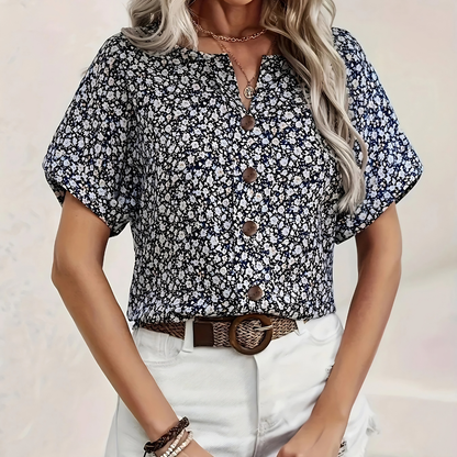 Marnie™ | Loose Fit Wrinkle-Free Floral Blouse
