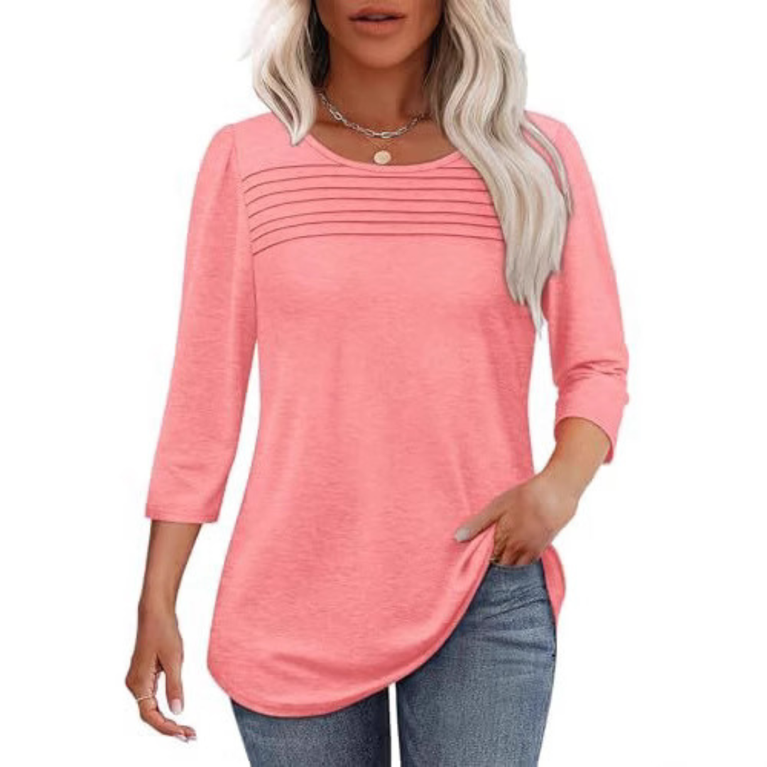 TESSARA™ | Casual Pleated Front Spring Top