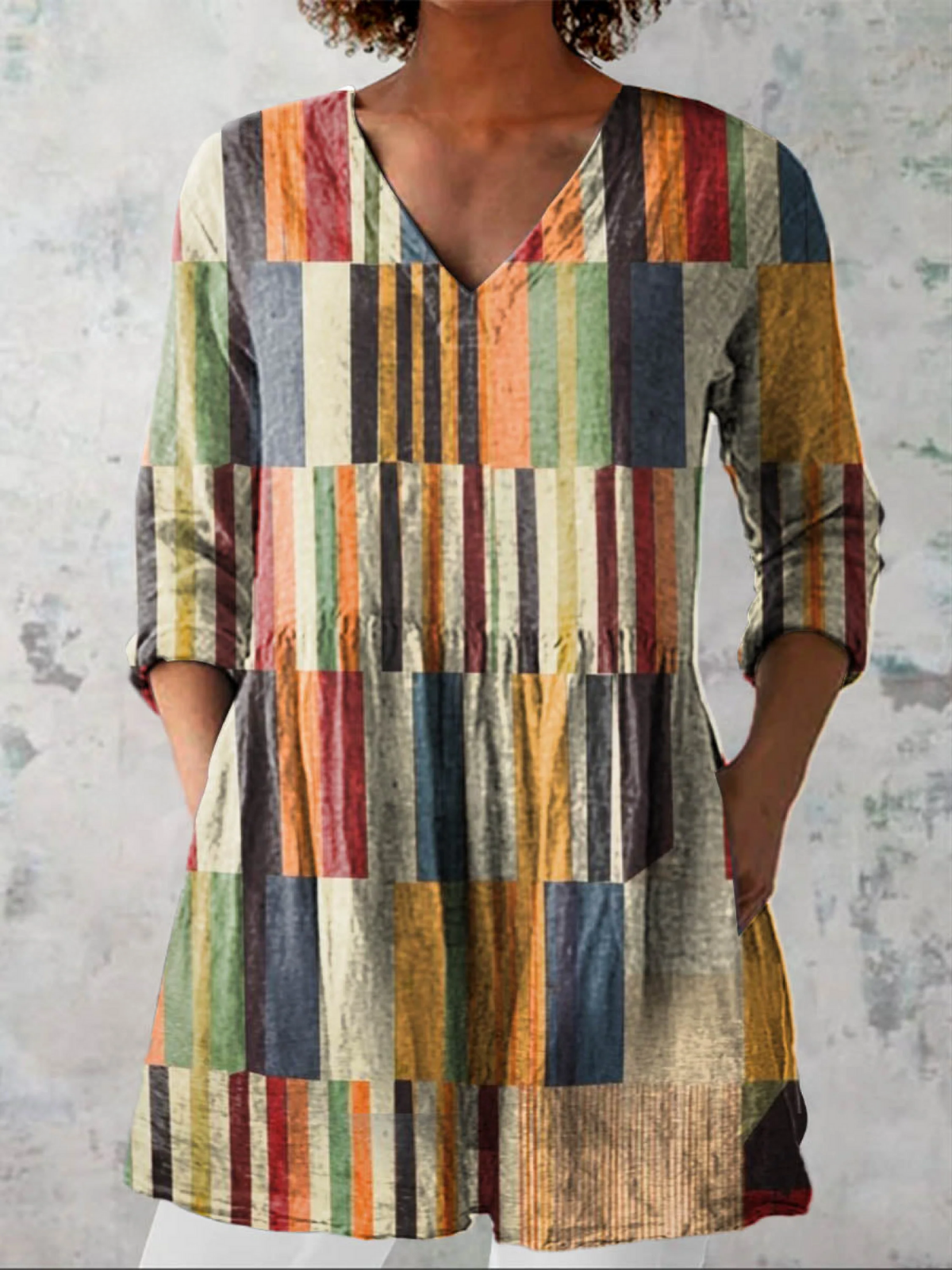 Chloe - Long Blouse with V-Neck