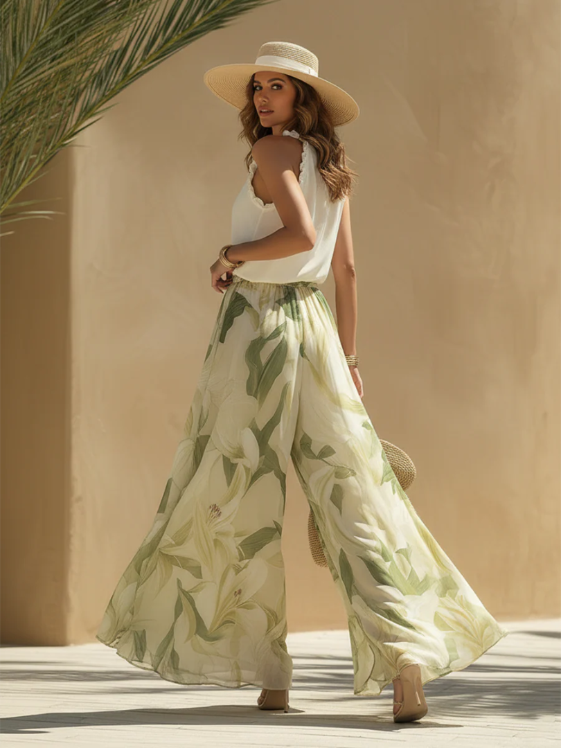 Elva™ | Elegant Lily Print Flowy Set