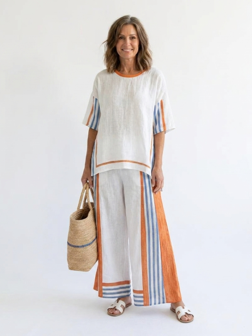 Anzaleira | Elegant Striped Set