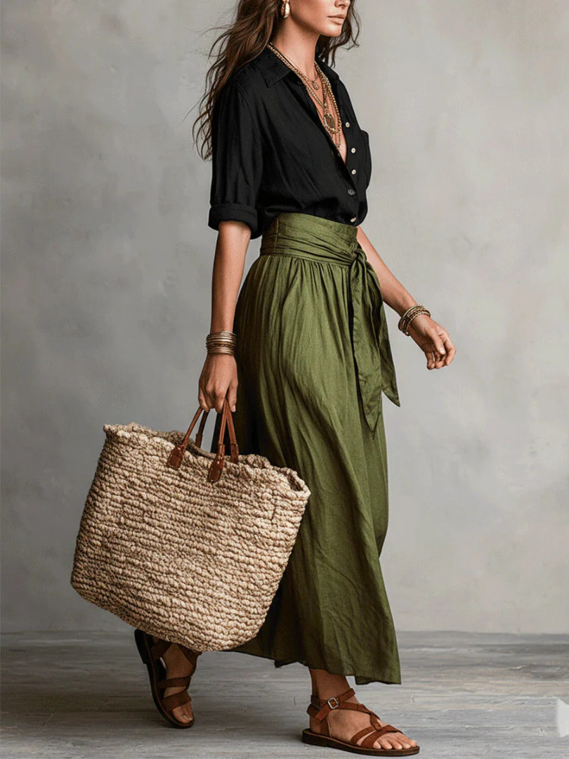 Prudence™ | Bohemian Chic Wrap Skirt & Blouse Set