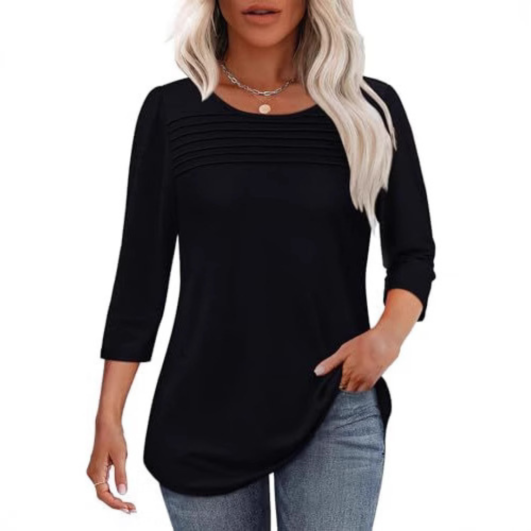 TESSARA™ | Casual Pleated Front Spring Top