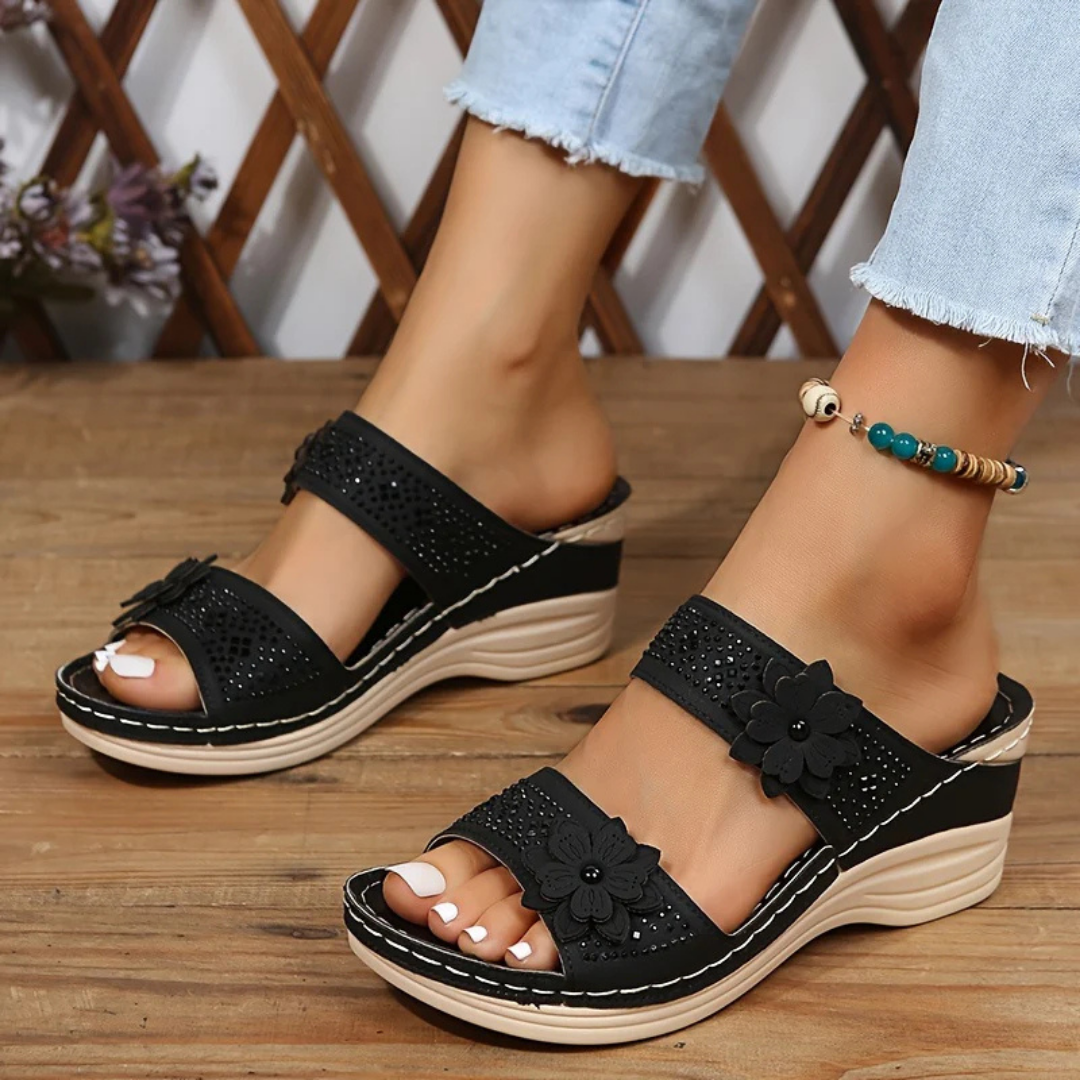 Saylor™ | Elegant Floral Comfort Wedge Sandals