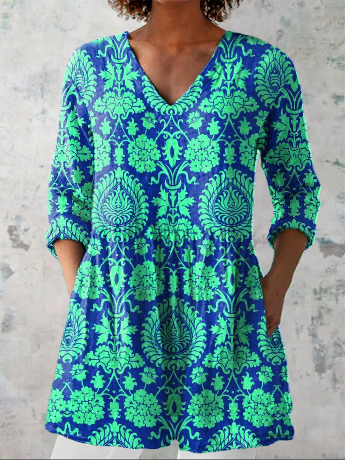 Ines - Long Blouse with V-Neck