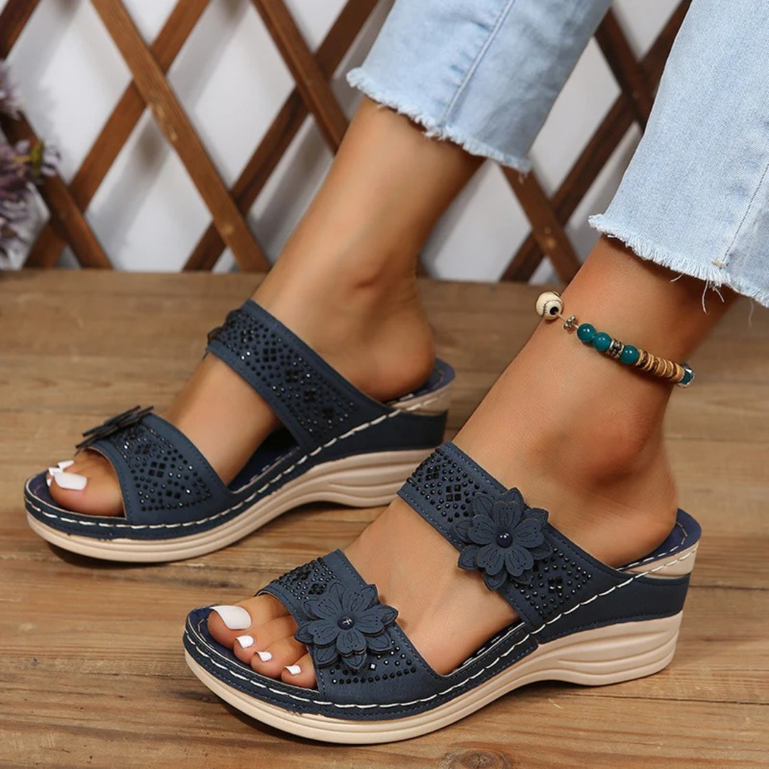 Saylor™ | Elegant Floral Comfort Wedge Sandals