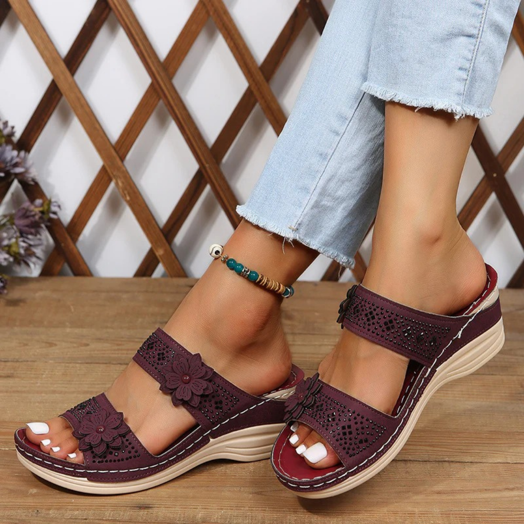 Saylor™ | Elegant Floral Comfort Wedge Sandals