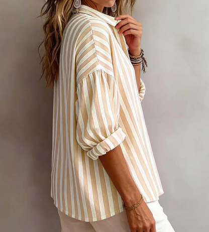 Nora | Loose Striped Blouse with Collar