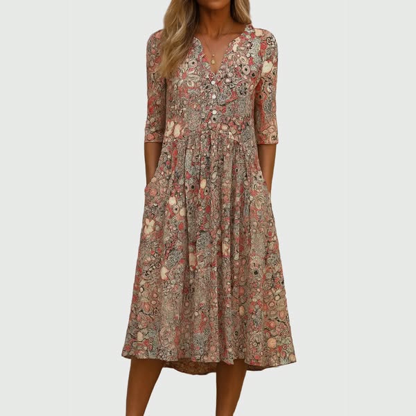 Harlow™ | Graceful Midi Dress With Pockets
