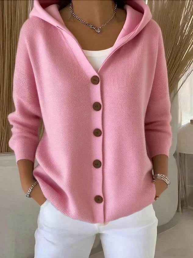 Zoé | Soft Hooded Knit Cardigan
