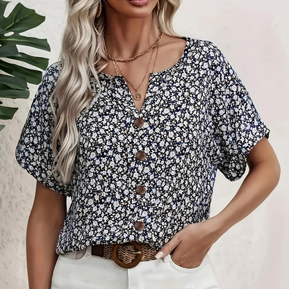 Marnie™ | Loose Fit Wrinkle-Free Floral Blouse