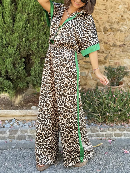 Maria™ | Fluid Leopard Print Wide Ensemble