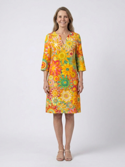 Evelyn | Vibrant Floral Midi Dress