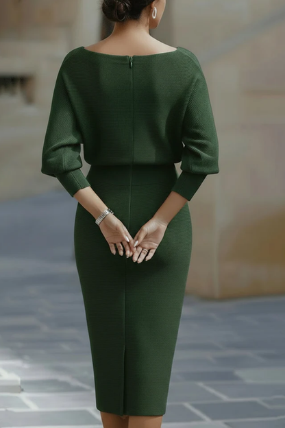 Lydia | Draped Batwing-Sleeve Dress for Women