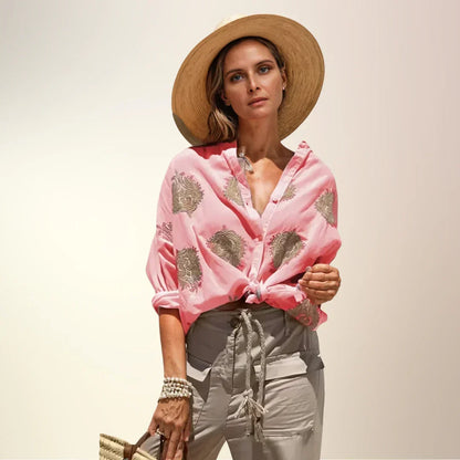 Lina Shirt | Embroidered Button-Up Shirt