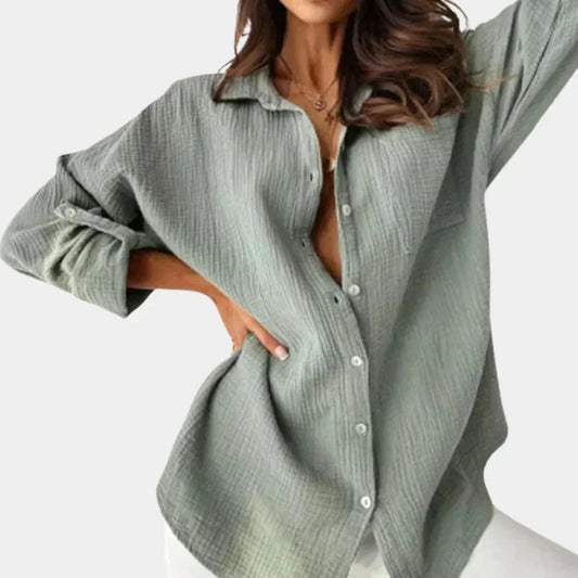 Naeema Shirt | Oversized Fit Long Sleeve Button-Up Shirt