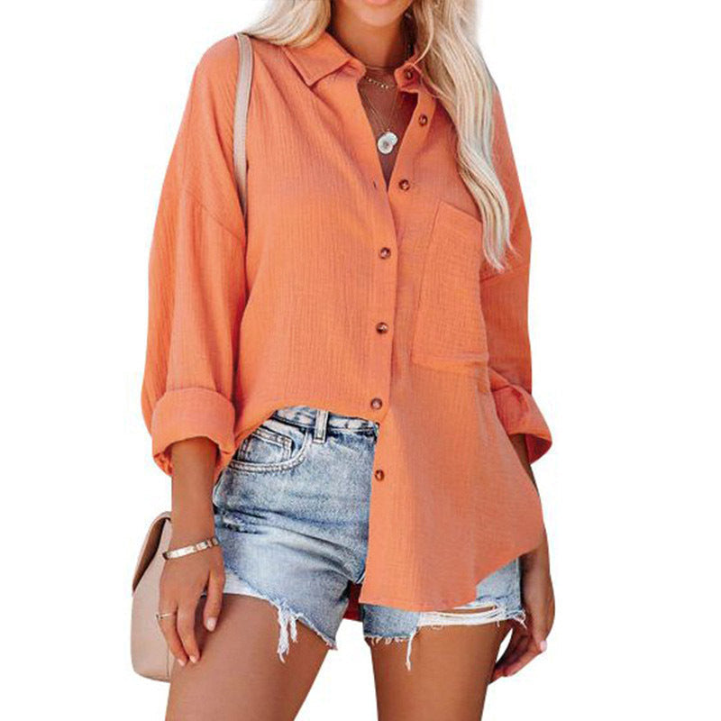 WOLLY™ | Casual Button Down Long Sleeve Blouse