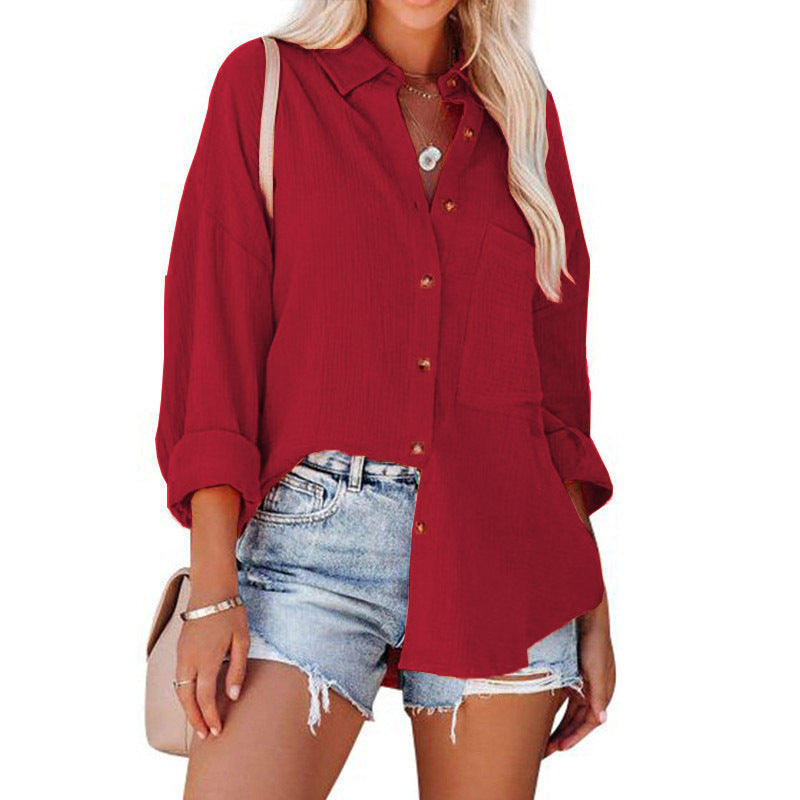 WOLLY™ | Casual Button Down Long Sleeve Blouse