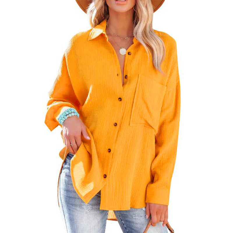 WOLLY™ | Casual Button Down Long Sleeve Blouse