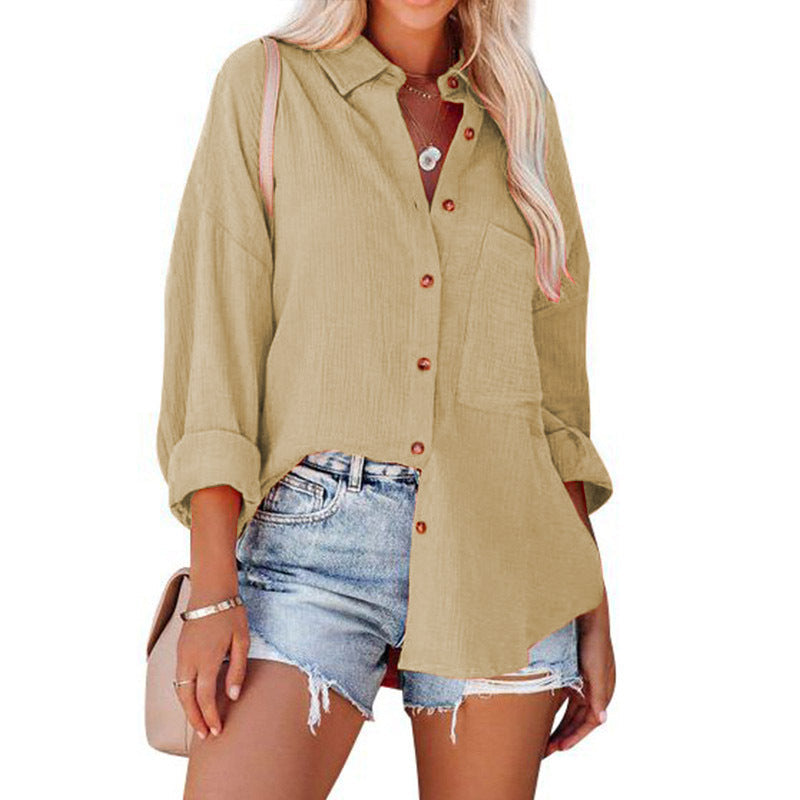 WOLLY™ | Casual Button Down Long Sleeve Blouse