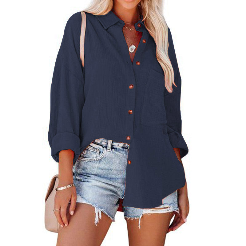 WOLLY™ | Casual Button Down Long Sleeve Blouse