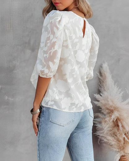 Oraniah Shirt | Puff Sleeve Chiffon Shirt