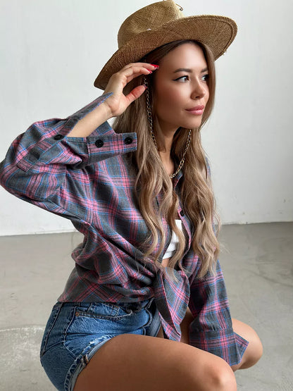 Quinetta Shirt | Women's Autumn Checkered Flannel Shirt