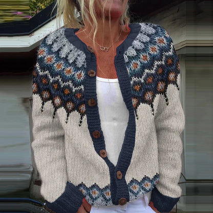Sofie | Loose fitting cardigan with print