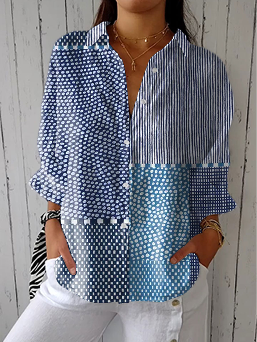 Vynessa™ | Ocean Patchwork Blouse