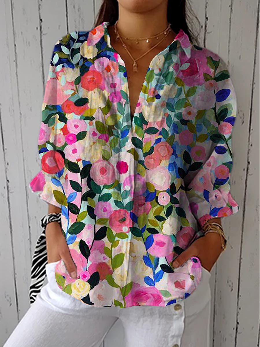 Elarenne™ | Bloom Canvas Blouse