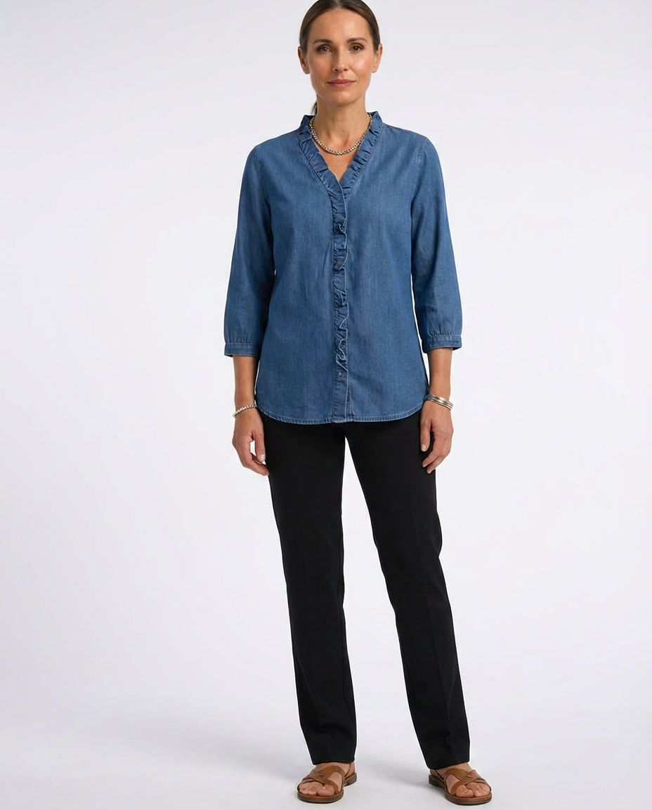 Abigail™ Elegant Denim Blouse