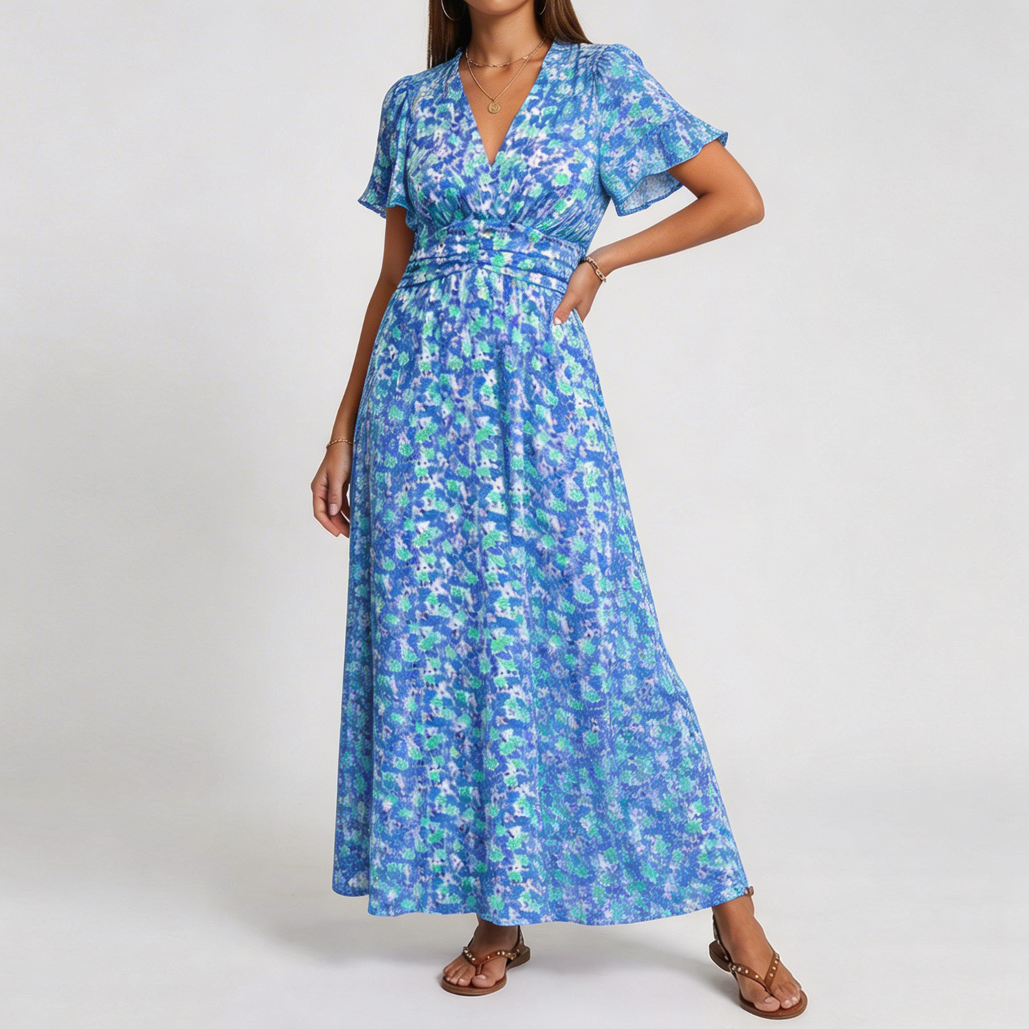 Mia™ | Flattering Printed Maxi Dress
