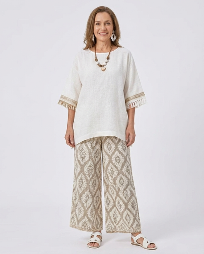 Alverra | Sophisticated Top & Casual Pants Set