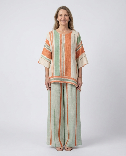 Bellmere | Elegant Asymmetrical Top & Wide-Leg Pants