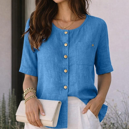 Penelope™ | Relaxed Everyday Comfort Button Blouse