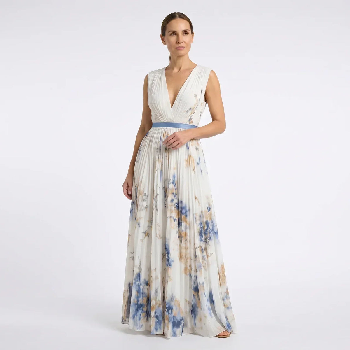 Rowella - Elegant Pleated Maxi Dress