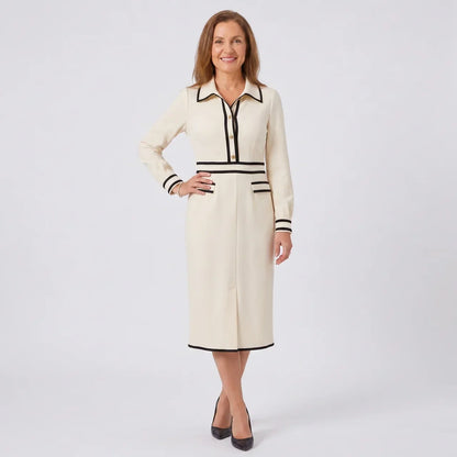 Aderyn | Tailored Midi Dress With Button Details