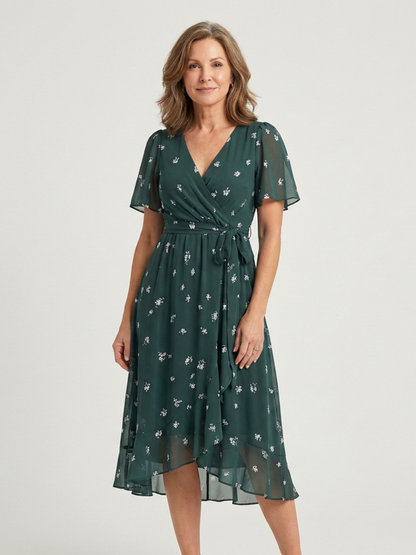 Zafrina | Abstract Pattern Midi Dress