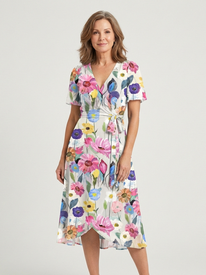Zafrina | Abstract Pattern Midi Dress